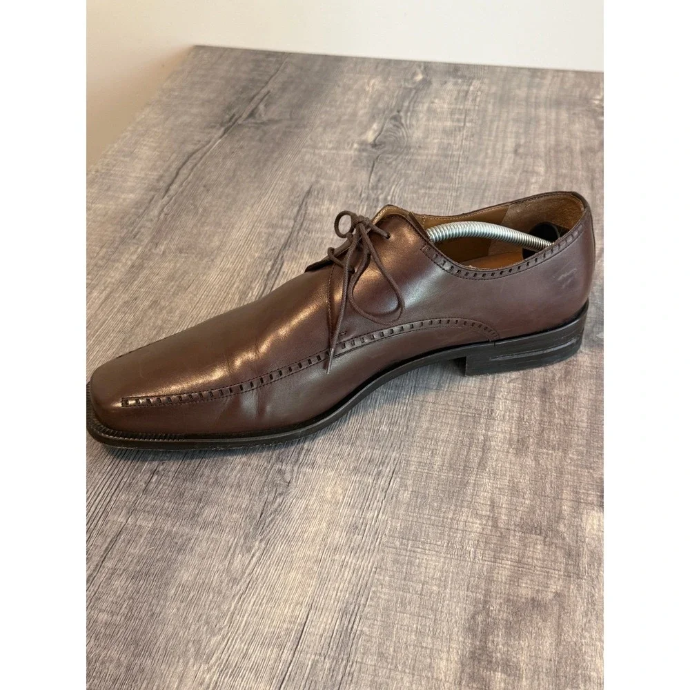Mezlan Davinci Brown Leather Square Toe Derby Dress Shoes Mens 12 M Spain 86675